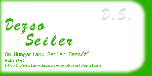 dezso seiler business card